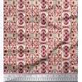 thumbnail image 1 of Soimoi Modal Satin Fabric Damask Ethnic Print Fabric by The Yard 42 Inch Wide, 1 of 3