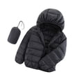 thumbnail image 2 of Kids Hooded down Jacket Zipper Puffer Outerwear Coat Classic Solid Color Lightweight down Jacket for 2-14 Years Old, 2 of 8