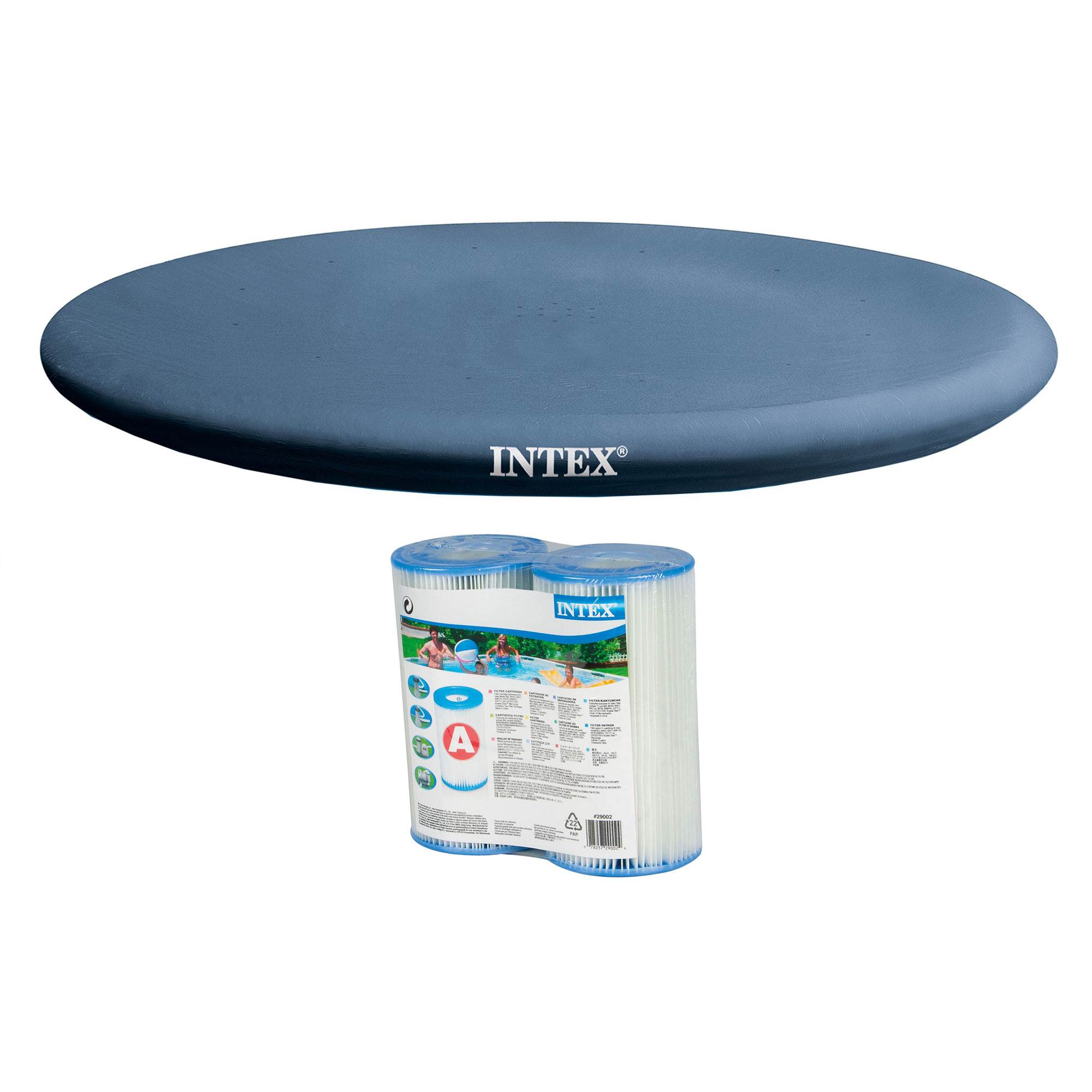 Intex 13 Pieds Easy Set Attache Corde Couverture de Piscine en PVC avec Cartouches de Filtre Type A/C