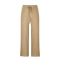 thumbnail image 4 of TIMIFIS Mens Casual Beach Pants Loose Elastic Waist Drawstring Straight Legs Summer Solid Color Cotton and Linen Pants with Pockets - Spring/Summer, 4 of 7