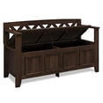 thumbnail image 4 of SIMPLIHOME Amherst SOLID WOOD 48 inch Wide Entryway Storage Bench with Safety Hinge, Multifunctional Transitional in Natural Aged Brown, 4 of 5