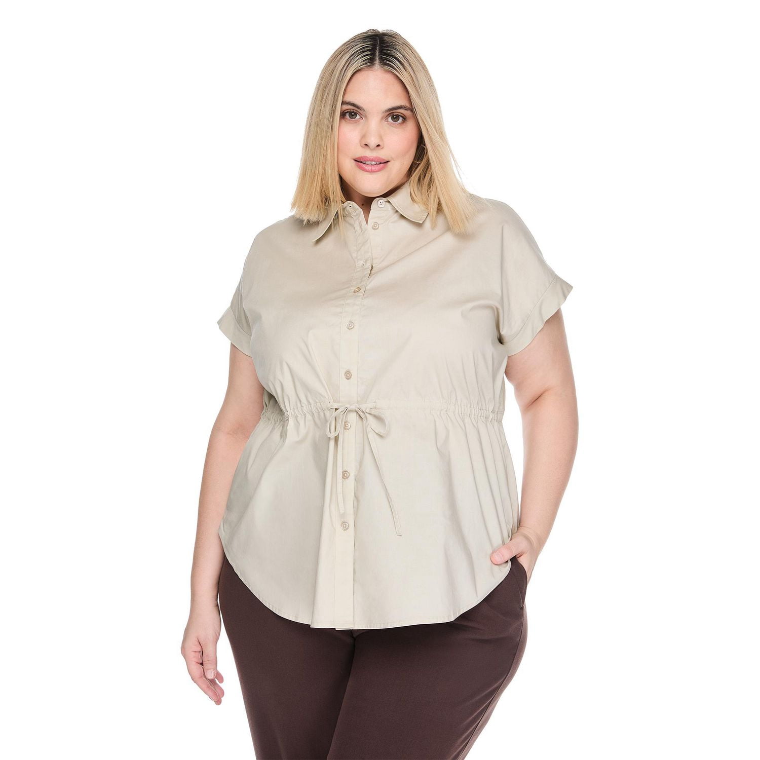 Lane Bryant Women's Plus Cinched Waist Shirt
