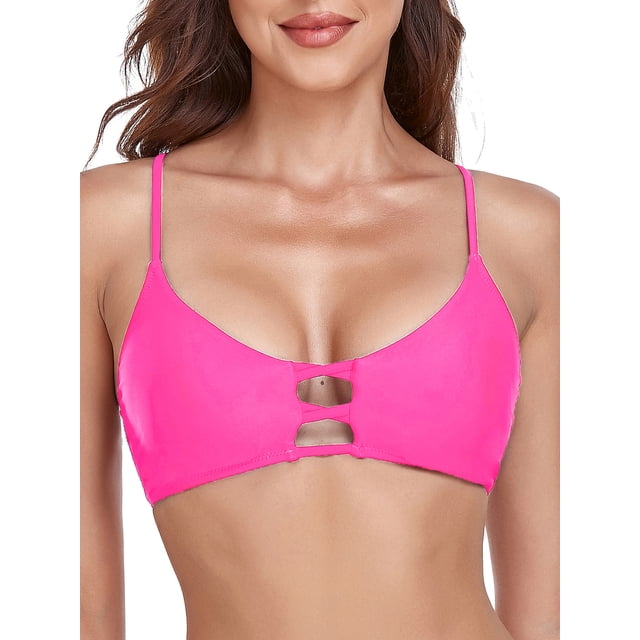 RELLECIGA Women's Strappy Longline Triangle Bikini Top