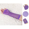 thumbnail image 2 of Unique Bargains Gants Résille Sans Doigts à Trou pour le Pouce pour Femmes Longueur Coude Violet Longs-1 Paire, 2 of 5