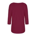 thumbnail image 3 of FAIWAD Oversized Tshirts for Women 3/4 Sleeve Button Decor Tops Cute Round Neck Basic Business Tees Blouses, 3 of 4