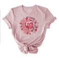 thumbnail image 4 of Meichang T-Shirts Joyeuse Saint-Valentin Femmes Mignon Imprimé Cœur T-Shirts Mignons Hauts Col Rond Manches Courtes T-Shirts de Vacances Saint-Valentin, 4 of 4