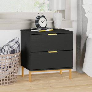 Table de chevet avec 2 Dressers, Table de chevet pour Chambre à coucher, Noir
