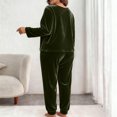 thumbnail image 5 of Ounisa Women Plus Size Pajama Set, Long Sleeve Button-Down Soft Comfy Two-Piece Sleepwear Lounge Set, 5 of 5