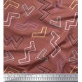 thumbnail image 1 of Soimoi Brown Poly Georgette Fabric Alphabet Text Printed Craft Fabric by the Yard 42 Inch Wide, 1 of 3