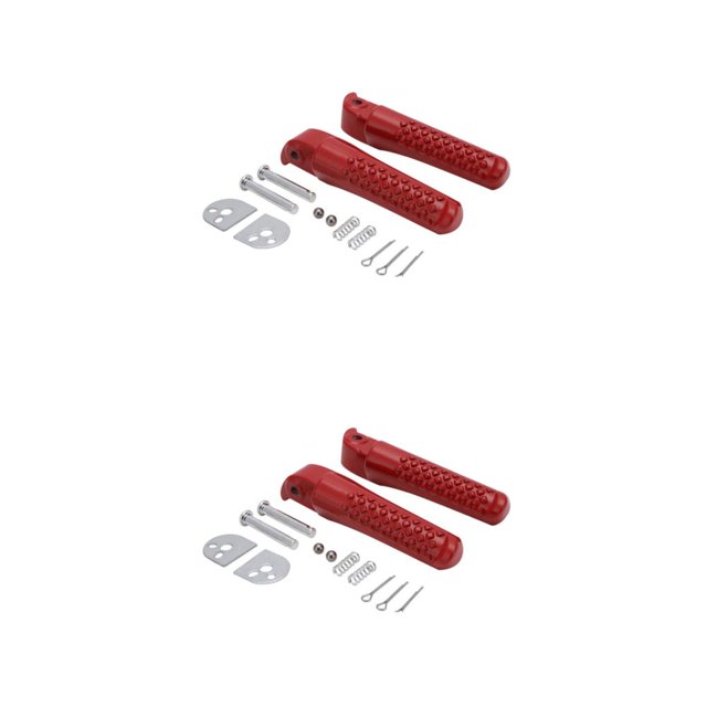Maytalsory 2pieces Stay Secure On Motorcycle With Anti Slide Footrests Durable And Safe red 2Set