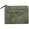 thumbnail image 1 of Women Rfid Small Bifold Leather Wallet Mini Purse Zipper ID Card Pocket, Slim and Compact----Green B, 1 of 5
