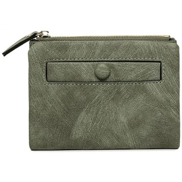 Women Rfid Small Bifold Leather Wallet Mini Purse Zipper ID Card Pocket, Slim and Compact----Green B