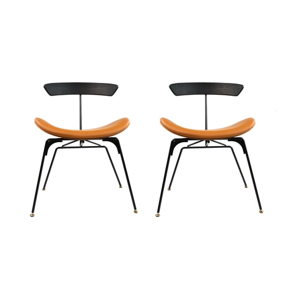 Inspirer Studio Ensemble de 2 Chaises de Style Industriel Moderne, Surface en Cuir PU Rembourrée, Chaise Style Fourmi, Cadre en Acier (Hauteur de Salle à Manger)
