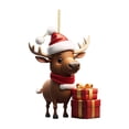 thumbnail image 1 of PEONAVET Elk Hanging Sign Acrylic Flat Hanging Cute Christmas Decoration, 1 of 1