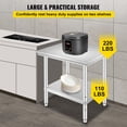 thumbnail image 4 of KFFKFF Commercial Worktable & Workstation 24 x 30 x 32 Inch Stainless Steel Work Table Heavy Duty Commercial Food Prep Work Table for Home, Kitchen, Restaurant Metal Prep Table with Adjustable Feet, 4 of 9