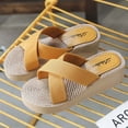 thumbnail image 4 of LSLJS Summer Ladies Grass Slippers High Heel Beach Shoes Cross Strap Slippers, Women's Slippers, 4 of 5