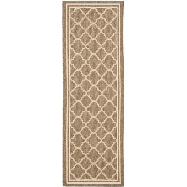 Safavieh Courtyard Collection Brown Indoor Outdoor Runner Rug, 2'3' x 16', Machine Made