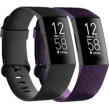 MYKOMI Replacement Bands Compatible with Fitbit Charge 4 / Fitbit Charge 3 Bands for Women Men, Silicone Fitness Sport Wristbands for Women Men Small Large (2 Pack)