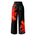 thumbnail image 4 of Pantalon Grand à Taille Élastique Mode Décontractée pour Femmes, Pantalon à Fleurs Colorées Imprimées avec Poches, Pantalon en Lin pour Femmes, Pantalon Habillé Décontracté pour Femmes, Pantalon Extensible Décontracté pour Femmes Grande Taille, 4 of 4