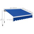 thumbnail image 3 of Auvent Pare-Soleil Rétractable Manuel 8 Pieds X 7 Pieds pour Terrasse, Bleu, 3 of 10