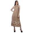 thumbnail image 2 of Moomaya Robe Imprimée Femme Fête Mariage Tenue de Fête Col Licou Robe Maxi en Rayonne, 2 of 4