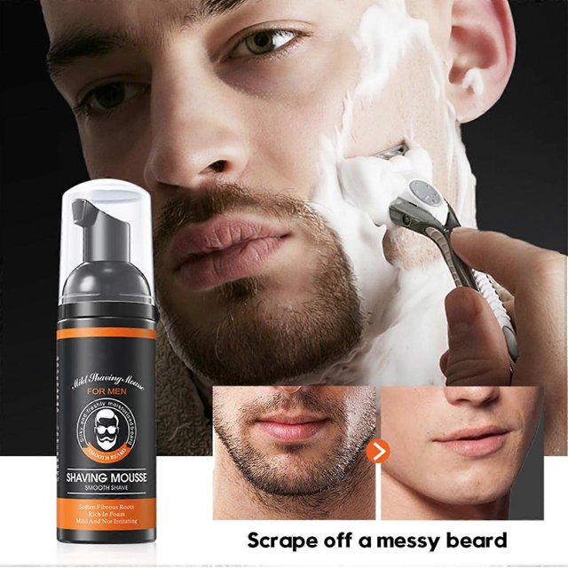 Moisturising Shaving Foam, Protective Shaving Foam With Moisturising Ingredients,Shaving Foam Mousse Gel to Reduce Skin Irritation, Protect and Soothe