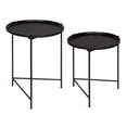 thumbnail image 2 of Kate and Laurel Ulani Ensemble de 2 Tables d'Appoint Rondes en Métal Emboîtables, Noir, 2 of 2