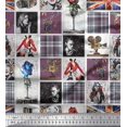 thumbnail image 1 of Soimoi Poly Georgette Fabric Check,Women & Camera Patchwork Printed Fabric 1 Yard 52 Inch Wide, 1 of 3