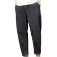 thumbnail image 2 of RXIRUCGD Pantalon Décontracté d'Été pour Hommes avec Boutons, Taille Élastique et Poches, Noir, Taille : 4TG, 2 of 5