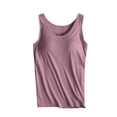 thumbnail image 2 of Meichang Camisole avec Soutien-Gorge Intégré pour Femmes Grande Taille Sans Manches Col Rond Débardeurs en Modal Chandails Extérieur Course Athlétique Entraînement Débardeurs, 2 of 7