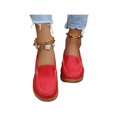thumbnail image 3 of LUXUR Mocassins pour Femmes Confort Mocassins à Semelle Compensée Chaussure Décontractée Bout Rond Mocassin Marche Chaussures d'Infirmière Rouge 4.5, 3 of 9