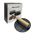 thumbnail image 2 of Oleegame Rouleau de Papier d'Aluminium 2 Pcs Hamburger Rond 6,3 Po avec Poignée en Bois Résistante à la Chaleur Gril en Métal pour BBQ Hamburger Viande Sandwish Accessoire de Steak pour Dessus Plat Gr Noir, 2 of 9