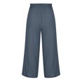 thumbnail image 4 of RKSTN Womens Pants Multiple Solid Color Cotton Linen Loose Casual Wide Leg Capris Loose Comfortable Pants, 4 of 5