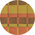 thumbnail image 1 of Ahgly Tapis Rond Lavable en Machine Intérieur Transitionnel Acajou Brun, 5 Pieds Rond, 1 of 7