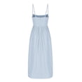 thumbnail image 4 of RBCKVXZ Robe Corset pour Femmes à Bretelles Spaghetti Bustier Robes Midi Unies Fluides Ourlet Plissé Décolleté Plongeant Robe de Soirée Bleu P, 4 of 6