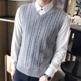 thumbnail image 4 of EGNMCR Chandail à Col en V pour Hommes Hommes Chandail Décontracté Gilet Uniforme Scolaire Chandail en Tricot de Coton Gilet à Col en V Hauts Blouse Hommes Chandail, 4 of 9