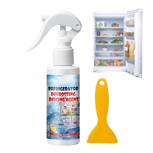 Kadlawus 3Pcs Fridge Defrosting Spray for Refrigerator, 120ML Ice Melting Solution, Quick Thawing Agent for Freezer, Efficient Defroster for Home Kitchen Appliance Maintenance