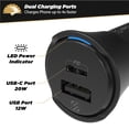 thumbnail image 4 of Scosche CPDCA32-RP PowerVolt 32W Certified 3.0 USB-C & USB-A Fast Car Power Delivery Adapter Black, 4 of 5