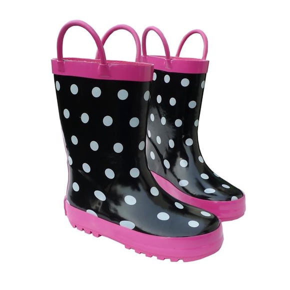 Foxfire FOX-600-92-10 Childrens Black & White Rain Boot - Size 10