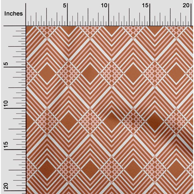 oneOone Georgette Viscose Fabric Diamond Geometric Printed Fabric 1 Yard 42 Inches Wide