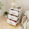 thumbnail image 4 of Costway Table de Chevet Moderne 1 PCS à 3 Tiroirs avec Rangement et Trousse Anti-Basculement pour Chambre Blanc, 4 of 10