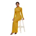 thumbnail image 4 of TopLLC Longues Robe à Manches à Col Rond pour Femme Décontractée Couleur Col Montant Manches Longues Extensible Ajustée Longue Robe Haut pour Femme, 4 of 7