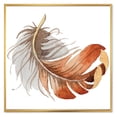 thumbnail image 1 of Designart Plume d'Oiseau Ethnique Orange ART MURAL À CADRE FLOTTÉ, 1 of 4