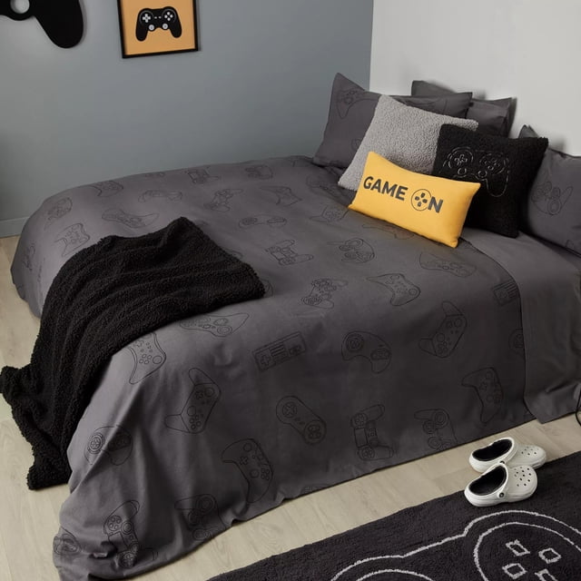Bouclair Grey Wade - 3-Piece Duvet Cover Set Double