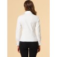 thumbnail image 3 of INSPIRE CHIC Women's Point Collar Long Sleeve Button Shirt White S, 3 of 5