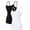 Black/White, variant on Charmo Women's Basic Cami Adjustable Spaghetti Strap Built in Bra Tank Top 2 Pack