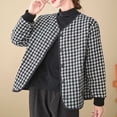 thumbnail image 4 of Ailaofu Women's Plus Size Houndstooth Open Front Long Sleeve Jacket Outerwear, 4 of 5