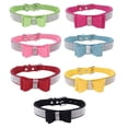 thumbnail image 2 of [Big Clear!]Cute & Good-Looking  Soft Leather Dog & Cat Collar & Leash Set - Rhinestone Flocking Sparkly Crystal Diamonds Studded - Cute Double Bowknot - Perfect For the Show, 2 of 7