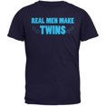 thumbnail image 1 of Father's Day Real Men Make Twins Navy Adult T-Shirt, 1 of 1