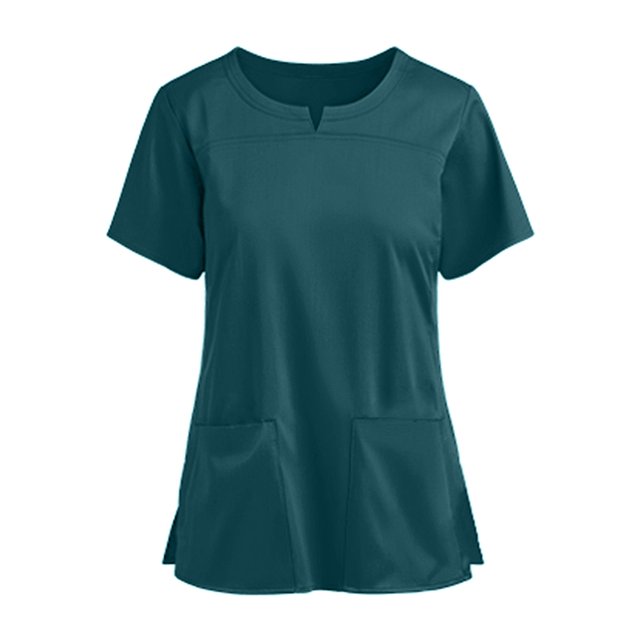 RKSTN Women's Short Sleeve V-Neck Pocket Care Workers Tops
